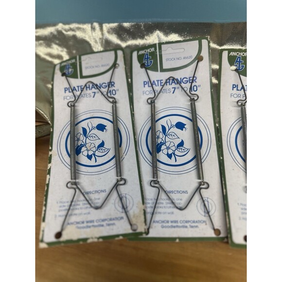 PLATE HANGERS Lot of 6 Adjustable 7” -10" Collector Plate Displays New Old Stock - Picture 2 of 5